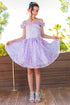 Girls Rainbow Sequin Off Shoulder Short Party Dress, Sizes 2-16 - SophiasStyle.com